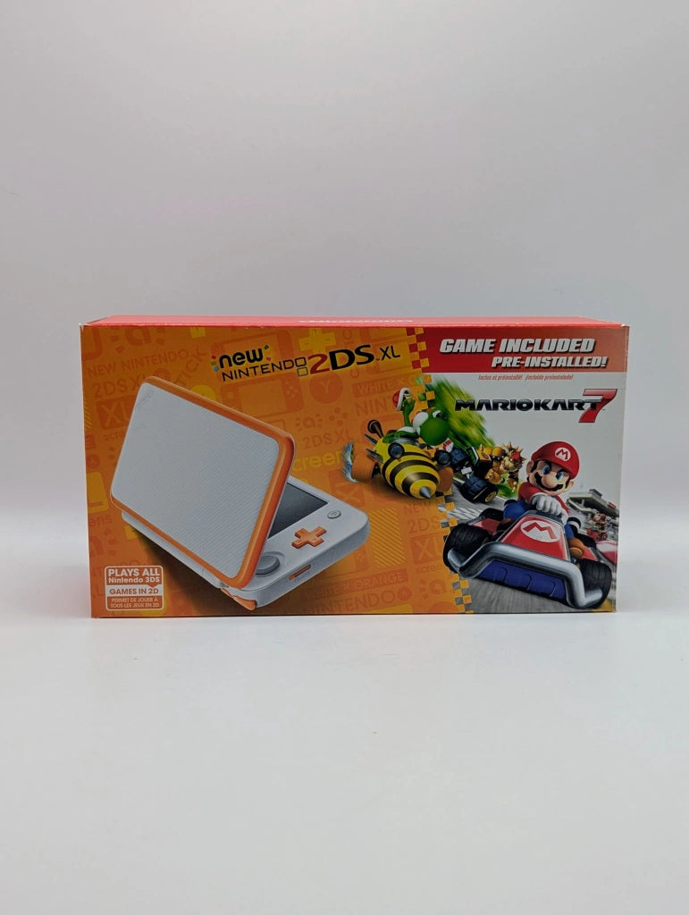 Nintendo 2DS XL White + Orange [Mario Kart 7 Pre-installed]