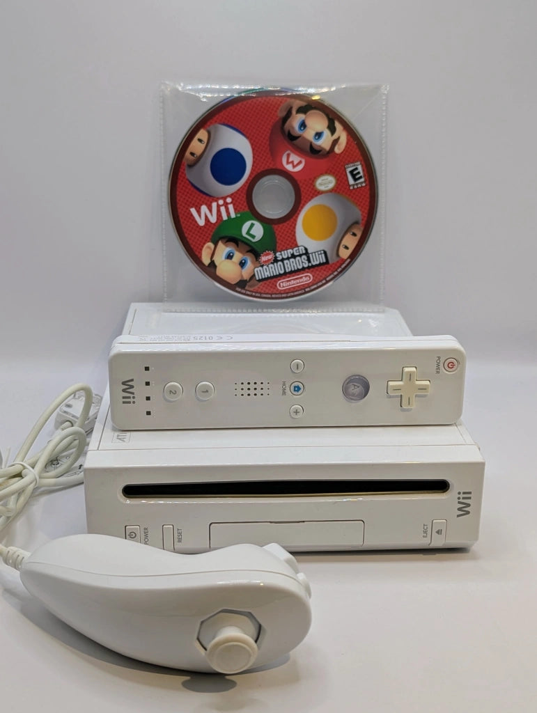 White Nintendo Wii Console + New Super Mario Bros. Wii